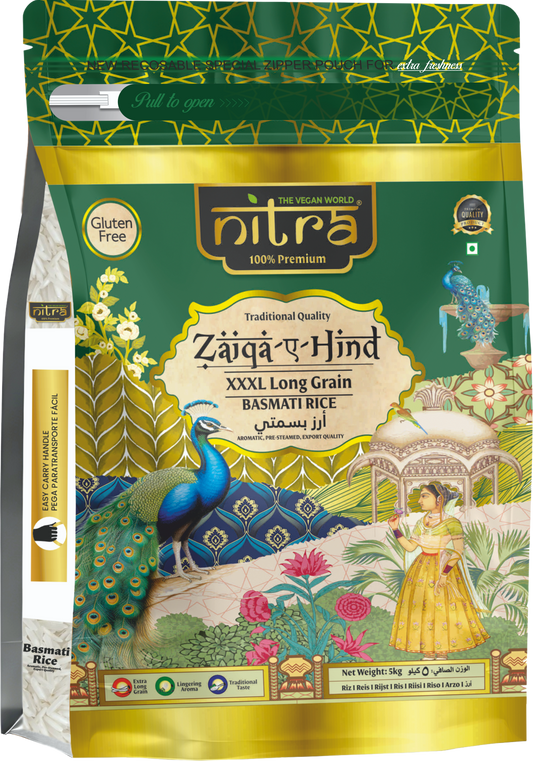 NITRA Zaiqa E Hind Basmati Rice 5kg packaging